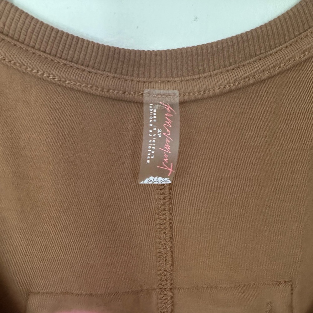 Free People Wide-Leg Scoop-Neck Jumpsuit in Caramel size S NWT - Picture 6 of 6